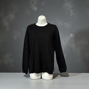 NEW, ESQUALO, Black Knit Sweater With Metallic Speckle, Size M